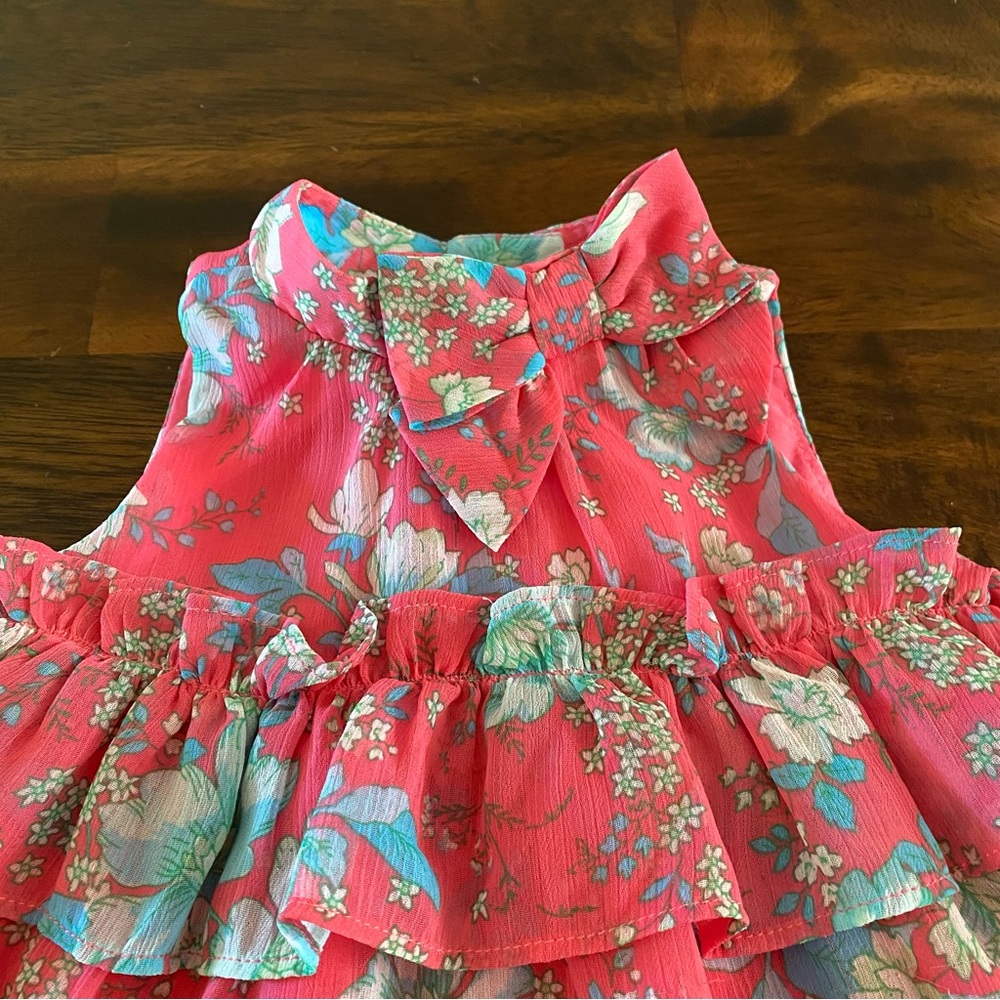 Janie and Jack Special Occasion Floral Tiered Ruffle Dress - Picture 4 of 9